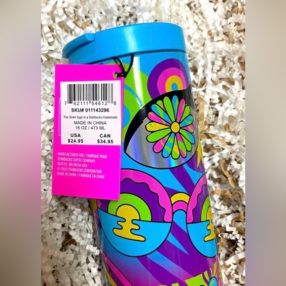 Starbucks Tim Singleton Pride Hot Cup Stainless Tumbler Holographic New 2023 - Picture 3 of 8